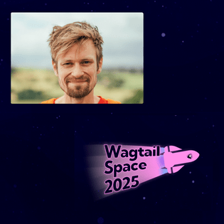 This is a combo image of a picture of John Chittendon smiling and the Wagtail Space logo because Craig Dawson hasn't submitted his picture yet.